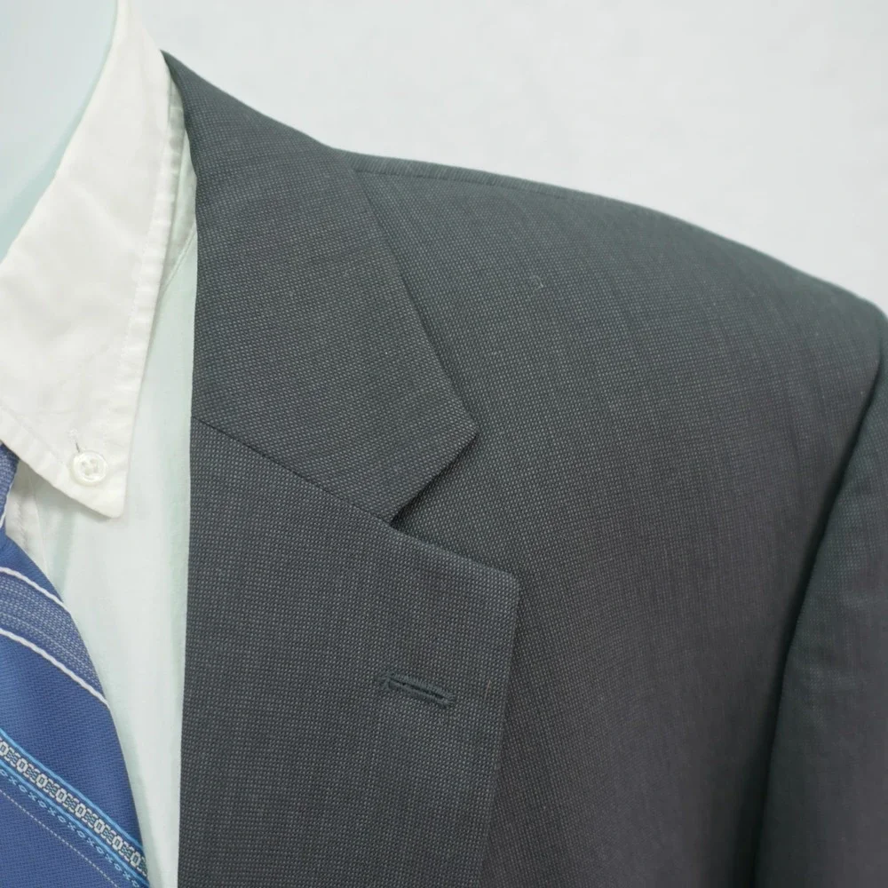 Jos A Bank Wool Charcoal Gray‎ Birdseye Blazer 44L / Slim Fit 46L